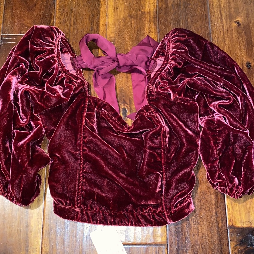 Free People Velvet Open Back Top - Picture 7 of 9